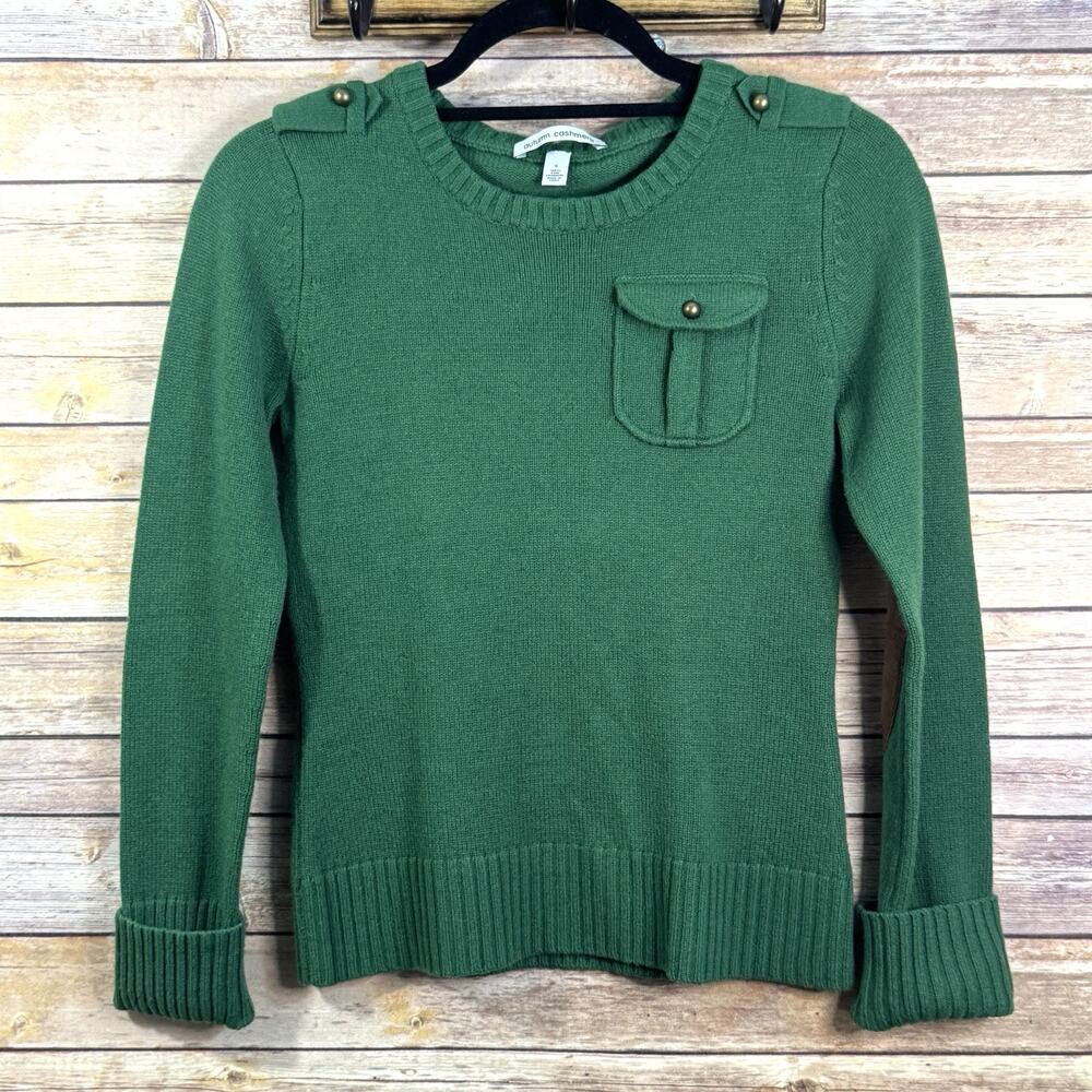 Autumn Cashmere Womens Kelly Green Long Sleeve 100% Cashmere Sweater S